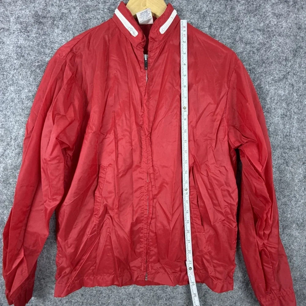 Vintage Cap'n Jac Windbreaker Jacket Men's Medium Red Water Resistant Full Zip